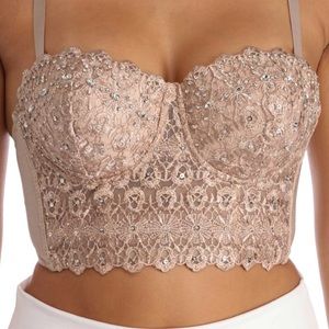 Light pink beaded corset top